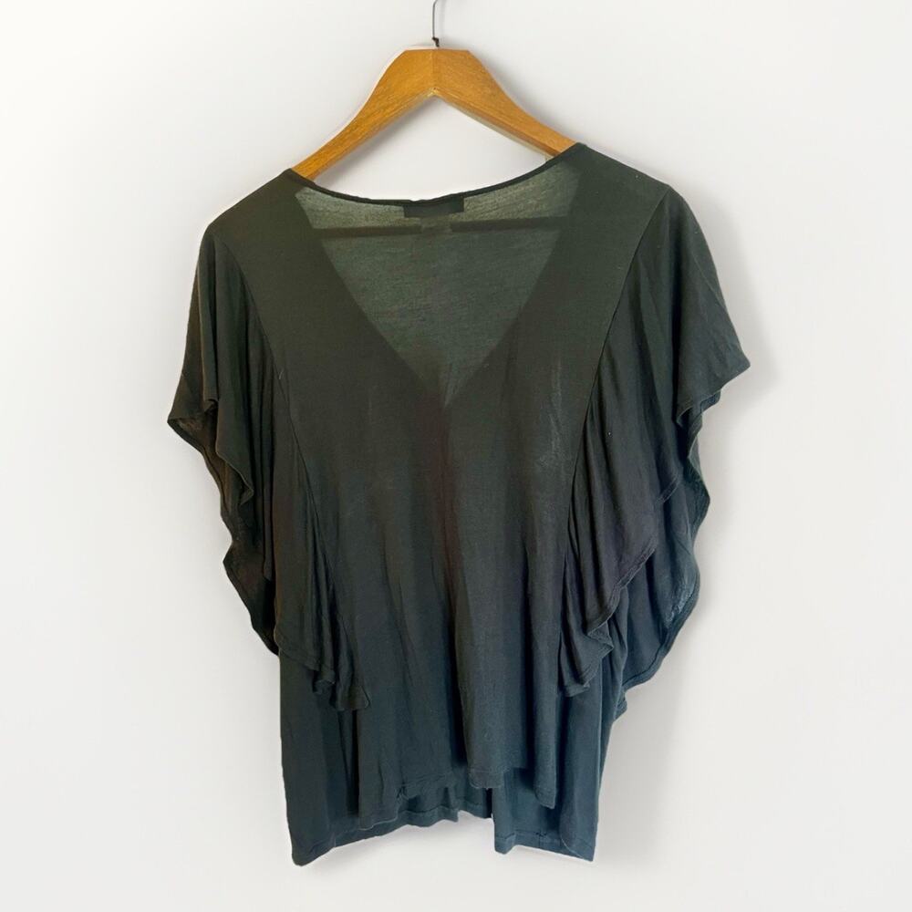 Ambiance USA Y2K Boho Beaded Top Womens L Black Whimsigoth Festival Batwing USA - Picture 2 of 6